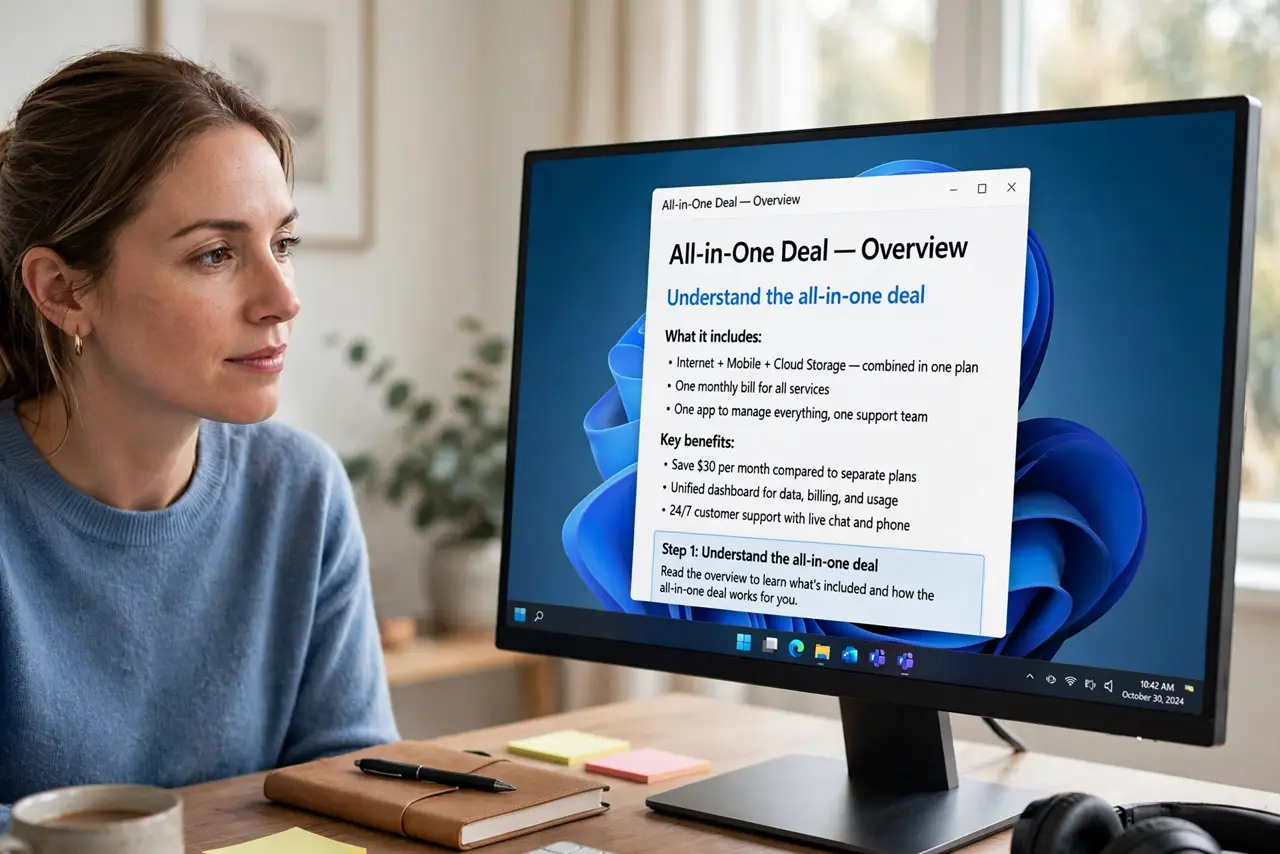 A person calmly performing the guide's first step: Understand the all-in-one deal.