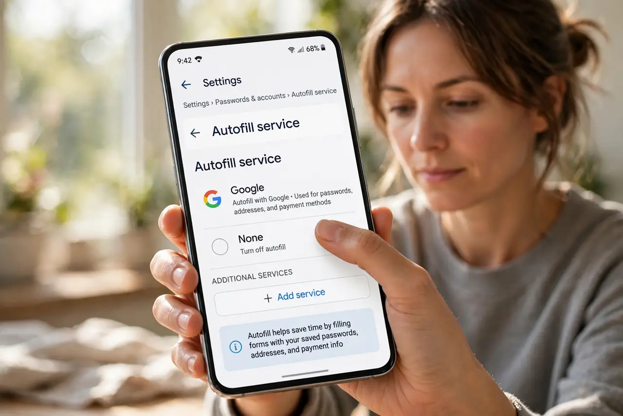 A person performing step 1: Open the autofill settings.