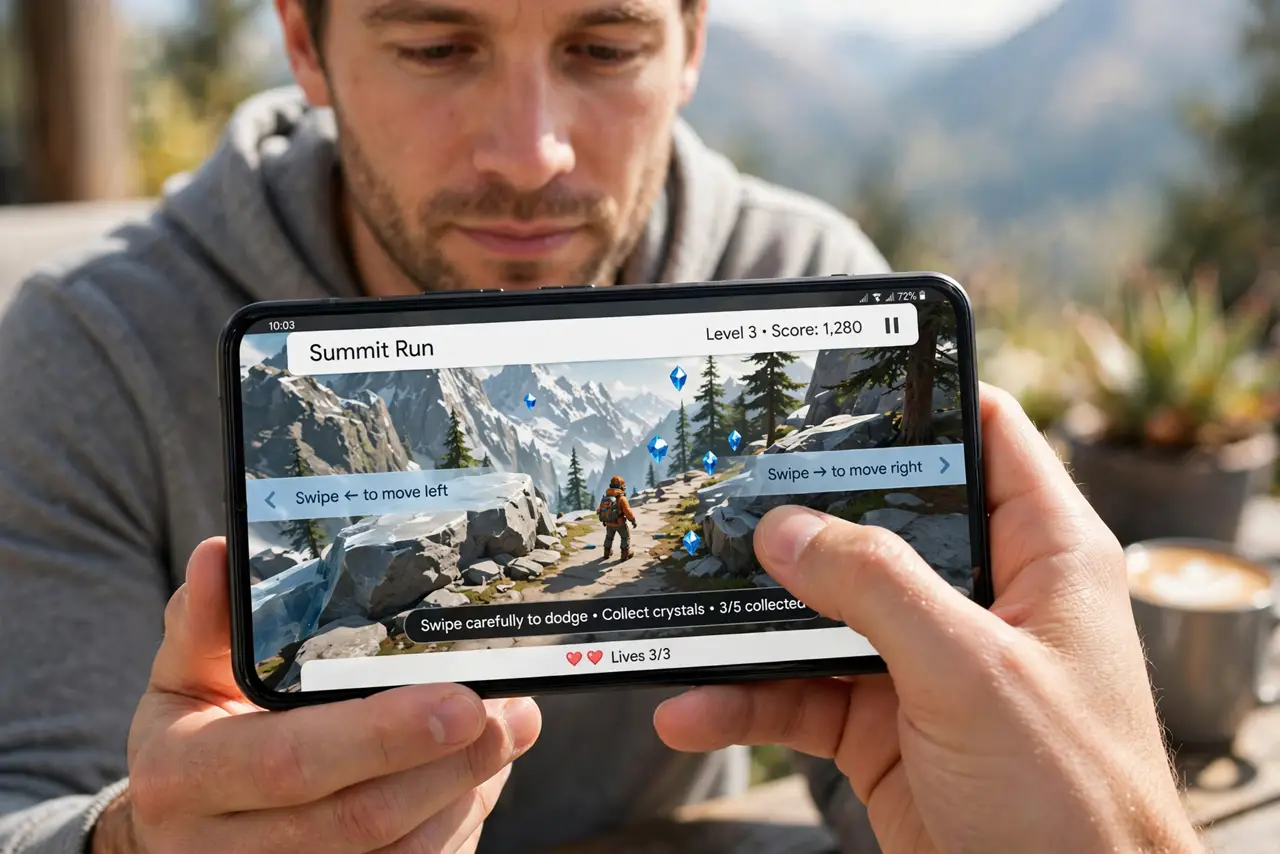 Gesture Navigation Conflicts With an App — photo showing the situation described in the guide.