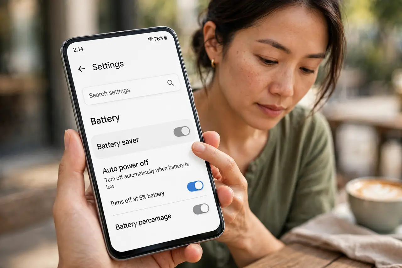 Step 1 in action for Hotspot Turns Itself Off on Android: Find the auto-off setting.