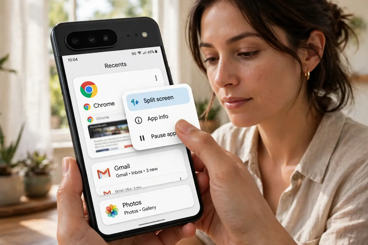 Split Screen Says an Android App Is Unsupported — step 1 being performed on the device.