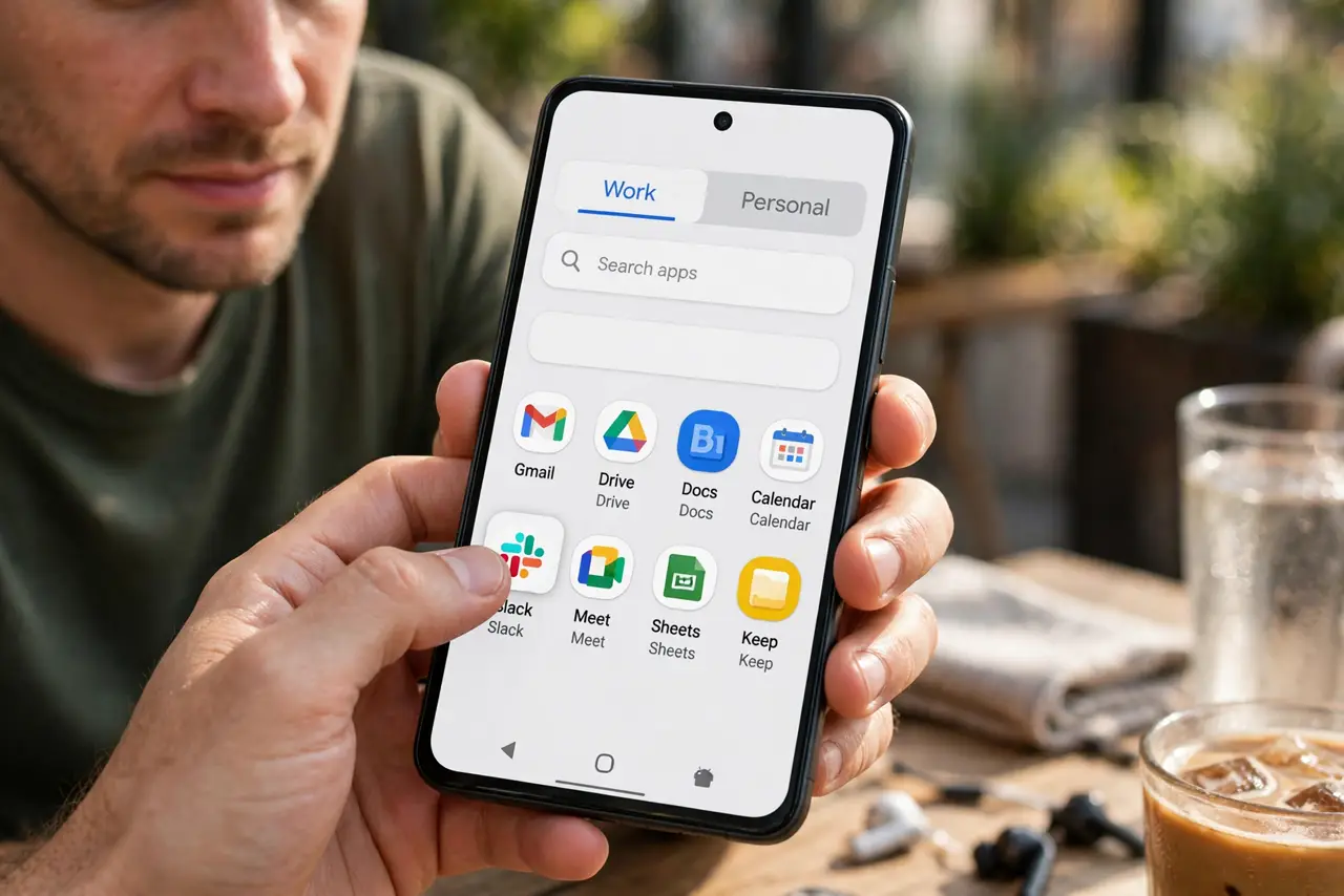 A Work Profile Mixes With Personal Apps — photo showing the situation described in the guide.