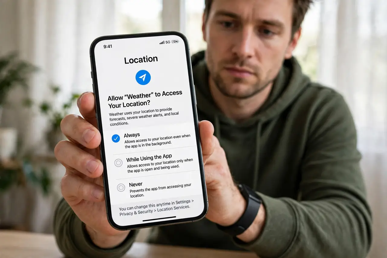 App Tracks Location in Background? Stop It — photo showing the situation described in the guide.