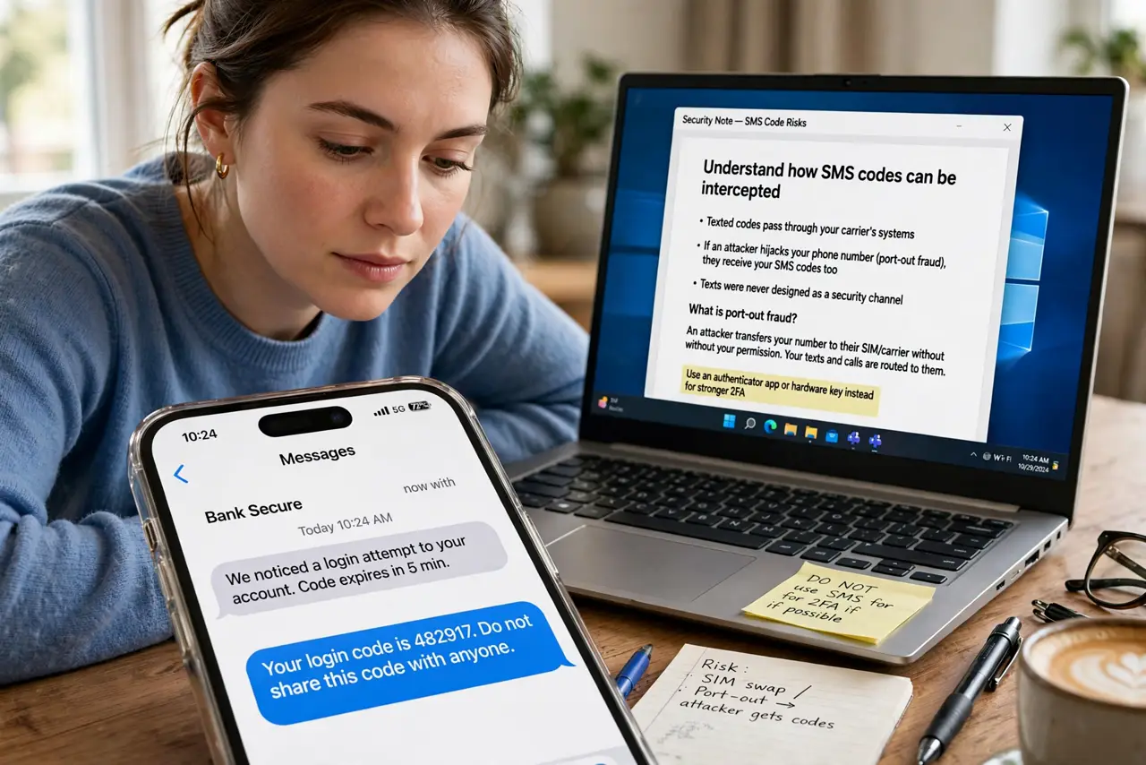 Understand how SMS codes can be intercepted.