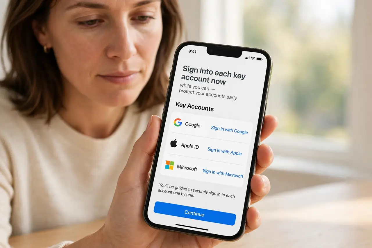 Person performing step 1 of Backup Codes Stored Only on Phone? Fix It