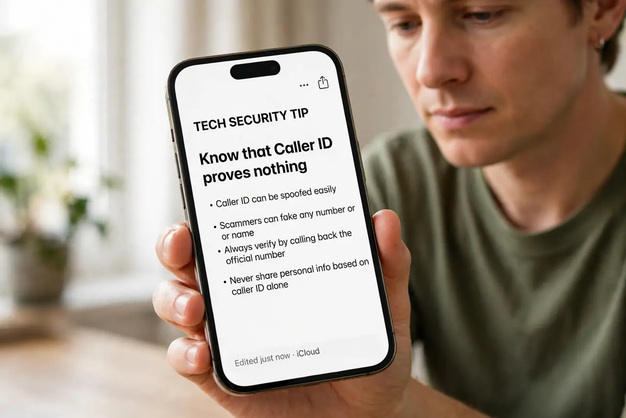 Step 1 in action for 'Your Bank' Calls: Know that caller ID proves nothing.
