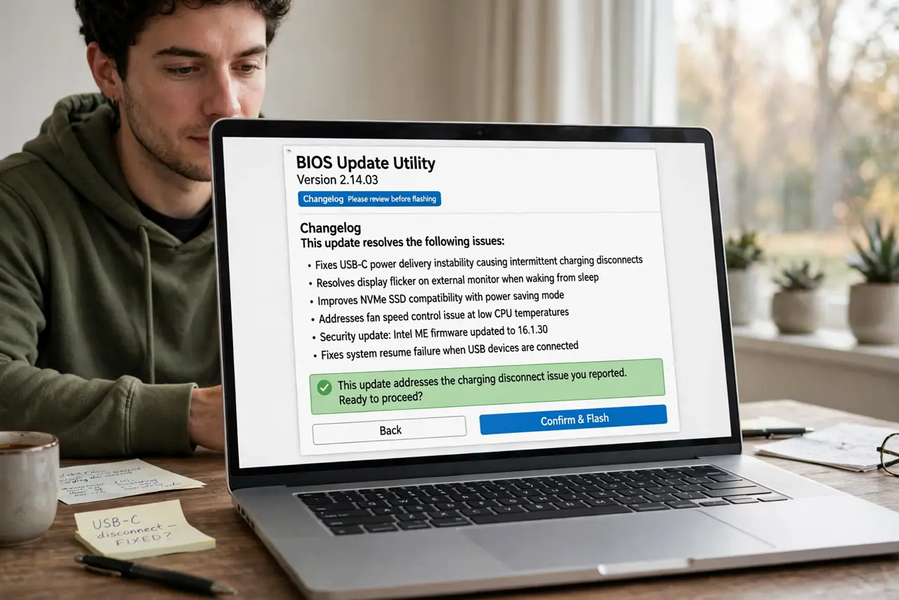 A person performing the first step: Confirm you actually need the update. Check the changelog for your issue. Do not.