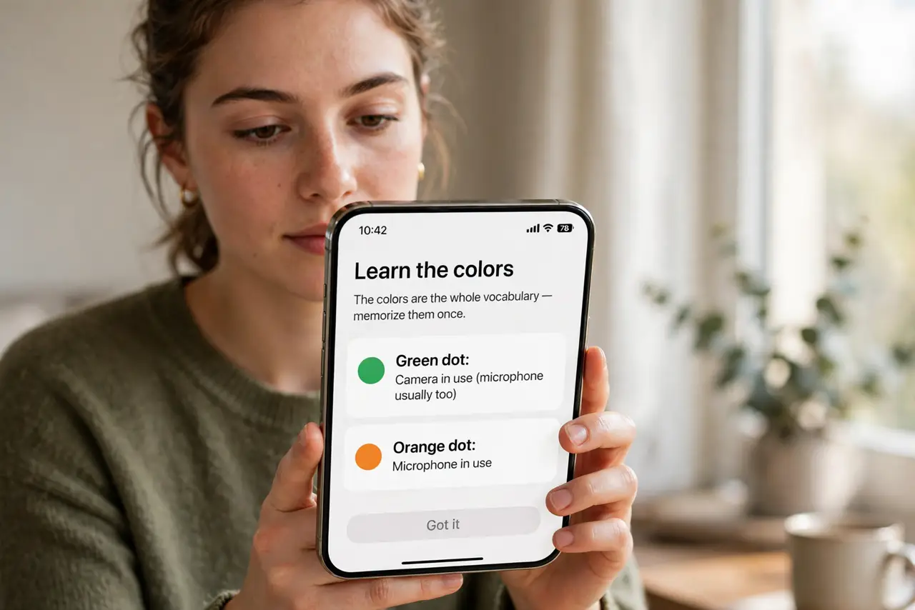A person performing the first step of the guide: Learn the colors.