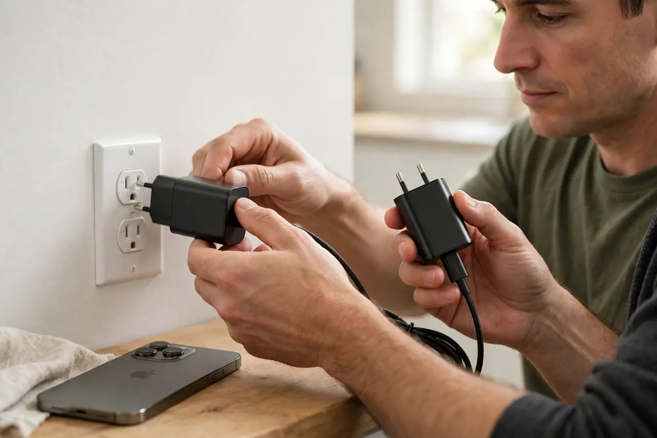 A person performing step 1: Unplug it and let it cool.