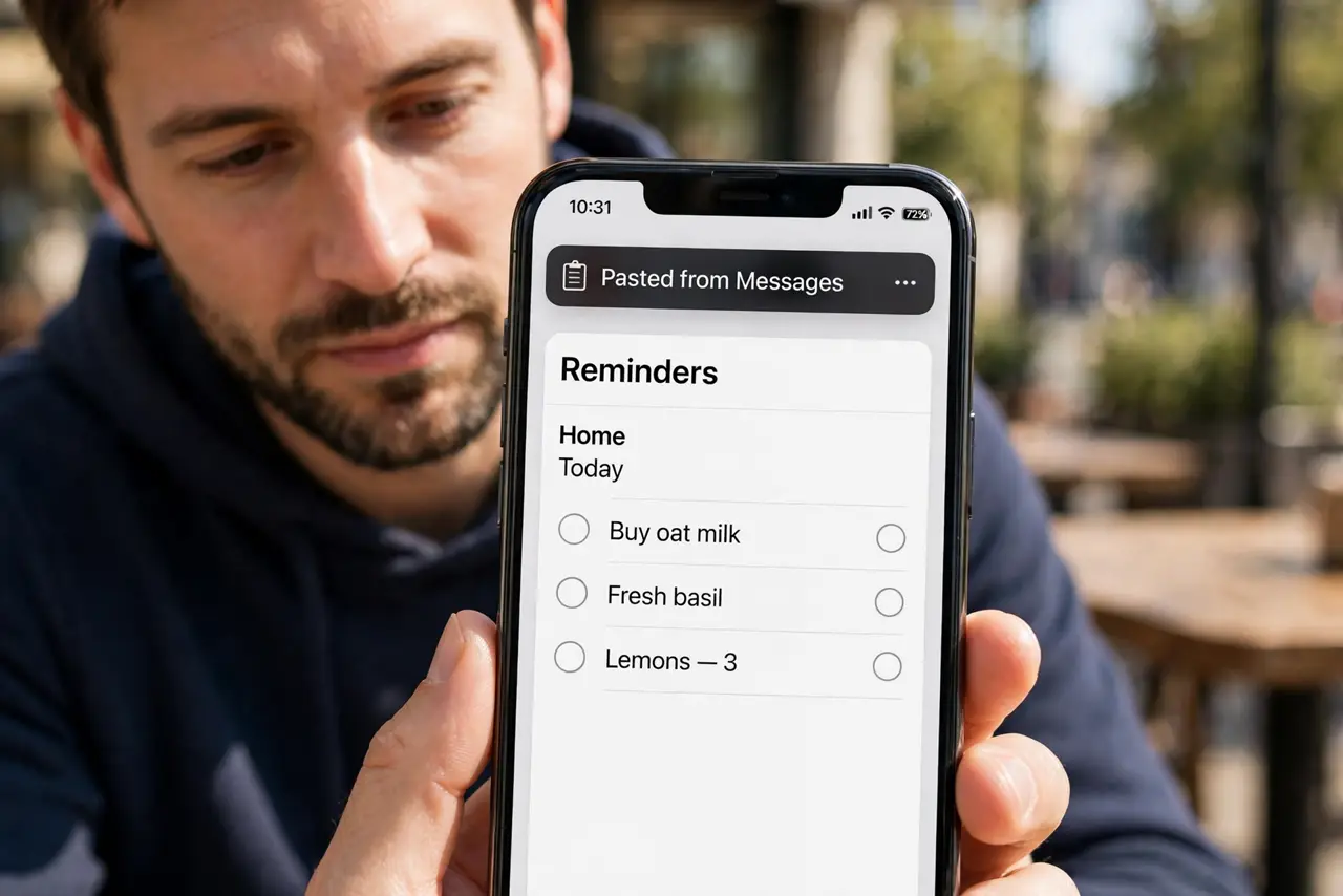 A person performing the first step of the guide: Watch for the paste banner.