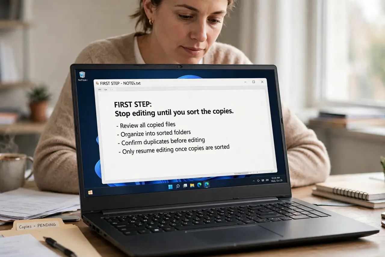 Person performing step 1 of Cloud File Conflict Creates Copies? Fix It