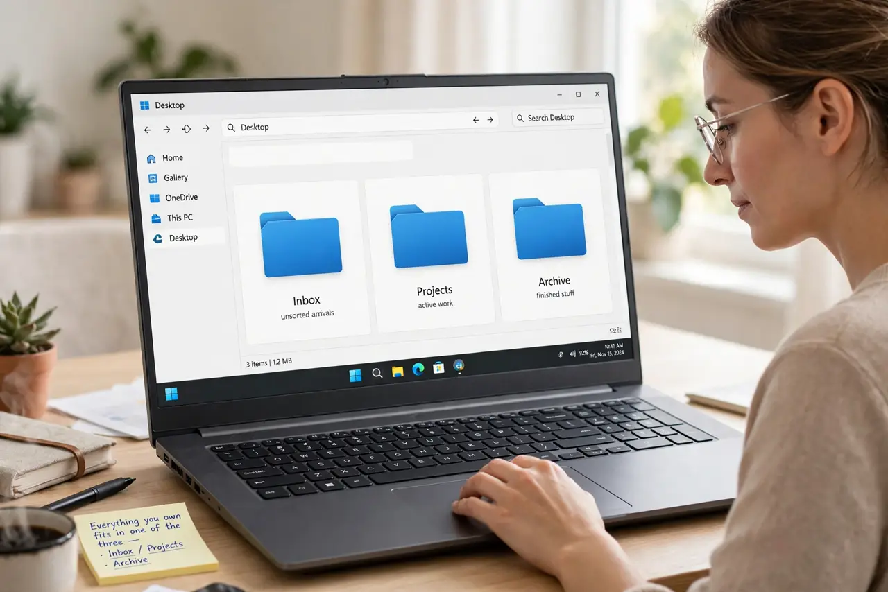 Create three top-level folders.