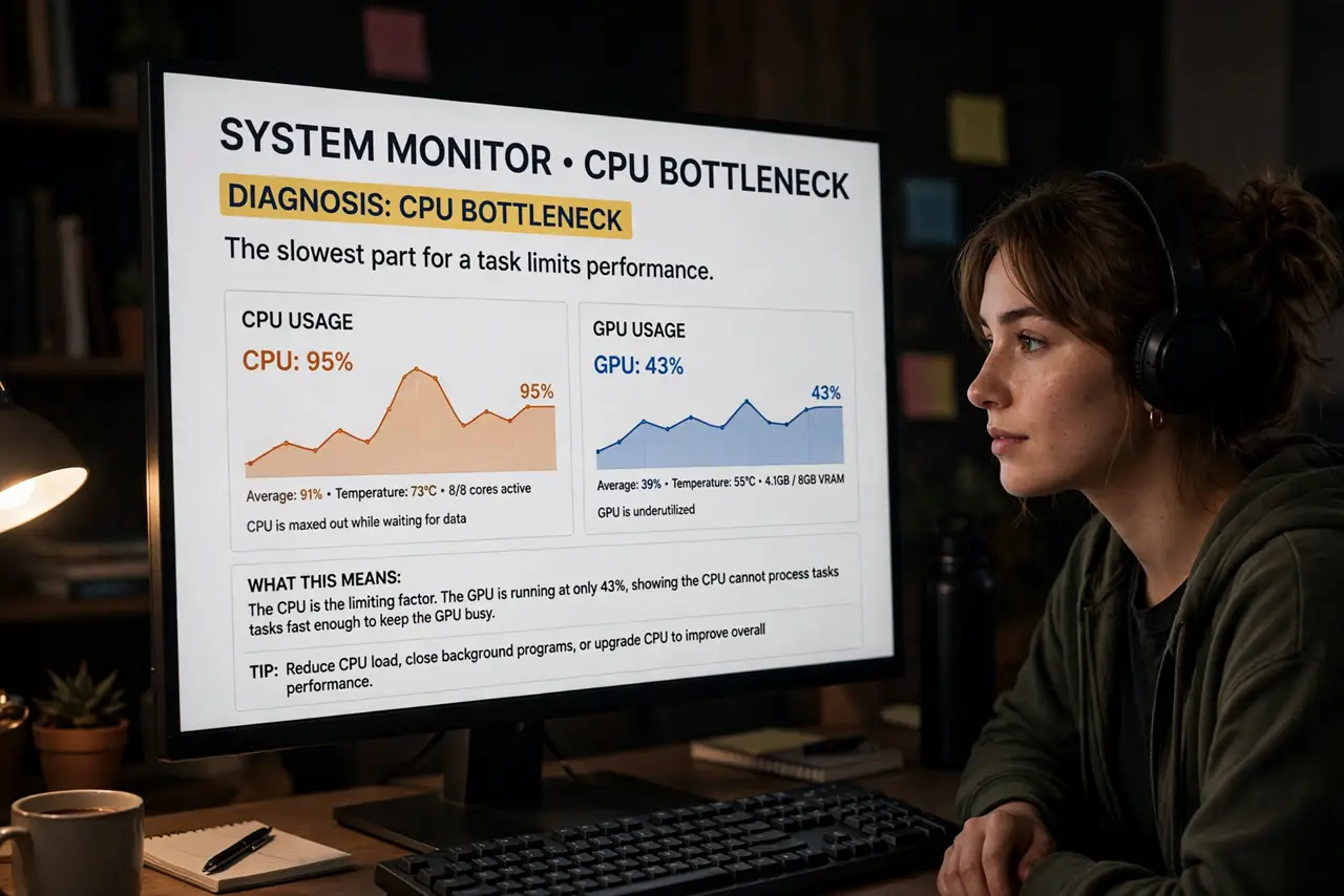A person performing the first step: Learn what a bottleneck is. Every system has a slowest part for a given task. When.