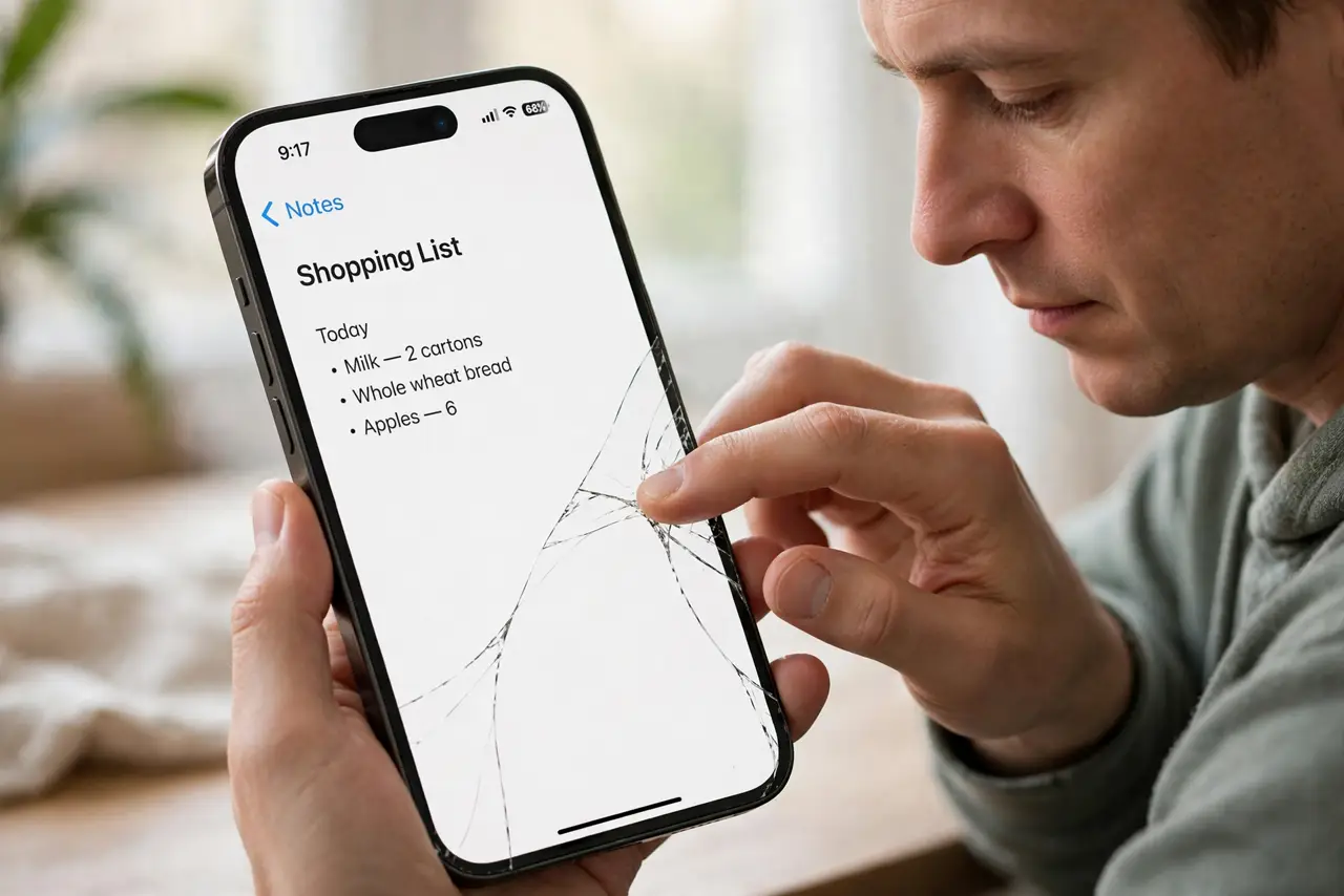 A person performing step 1: Do the fingernail test.
