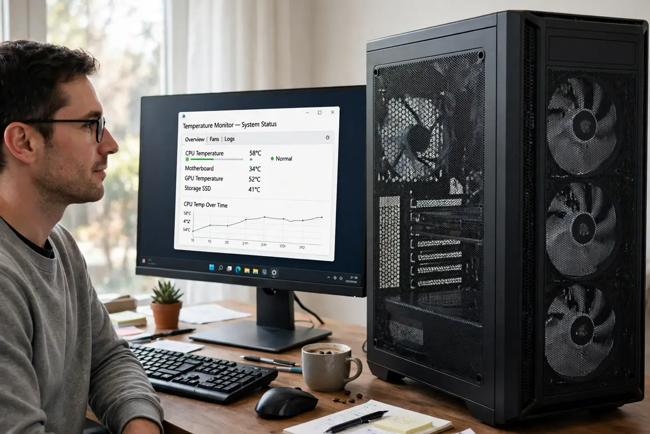 Desktop Fan Runs at Full Speed Always? Fix It — photo showing the situation described in the guide.