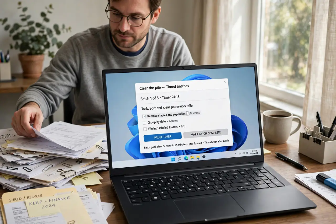 Person performing step 1 of Digital Declutter Inbox Zero Relapse? Fix It