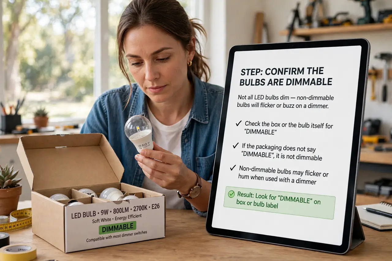 Confirm the bulbs are dimmable.