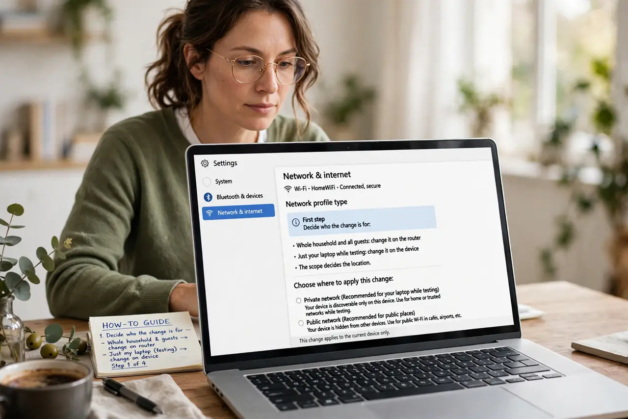 DNS on the Router vs on One Device — step 1 being performed on the device.