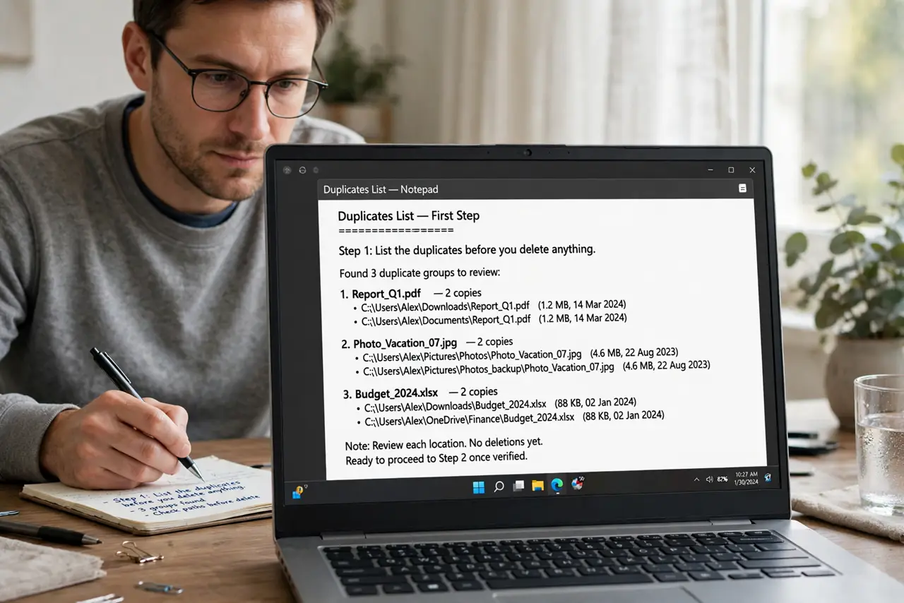 Person performing step 1 of Document Comments Duplicated? Fix It