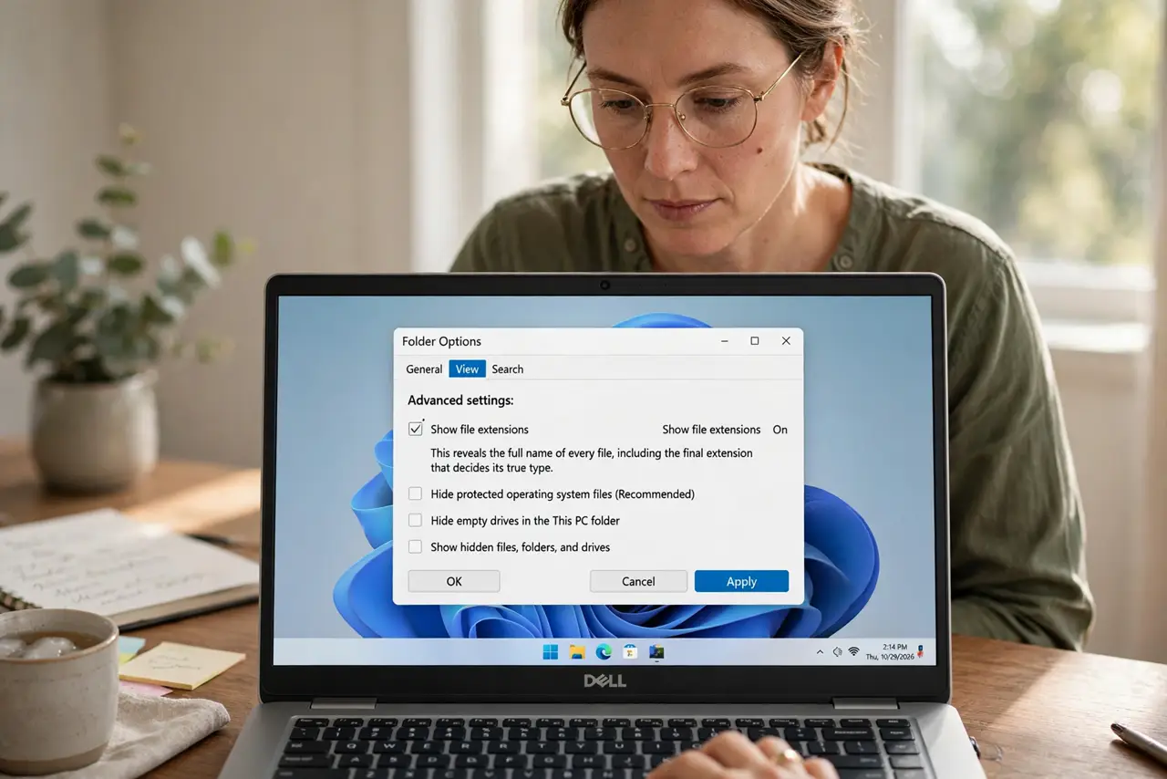 Email Attachment Double Extension Trick? Spot It — step 1 being performed on the device.
