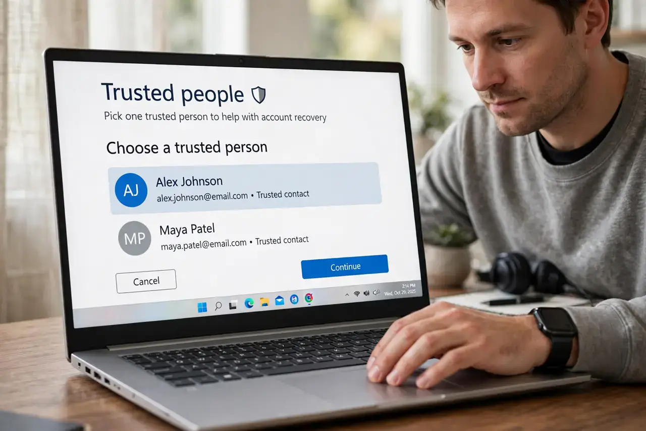 Step 1 in action for Emergency Access to Your Passwords: Pick one trusted person.