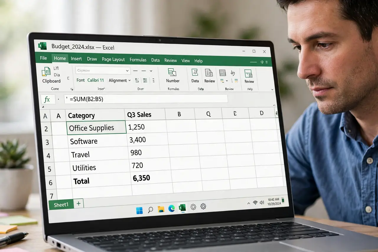 Step 1 in action for Excel Shows the Formula, Not the Result: Check for a leading apostrophe.
