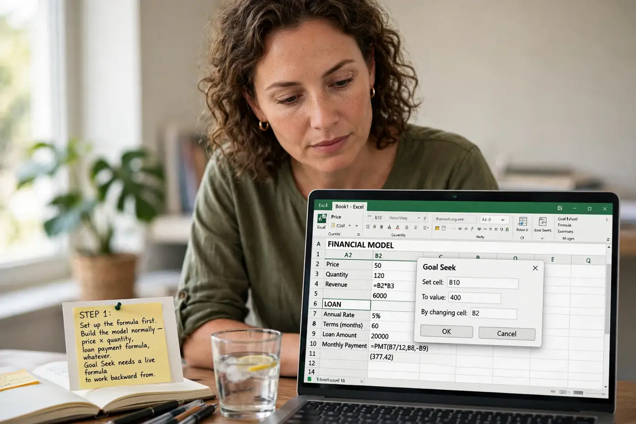 A person performing the first step of the guide: Set up the formula first.