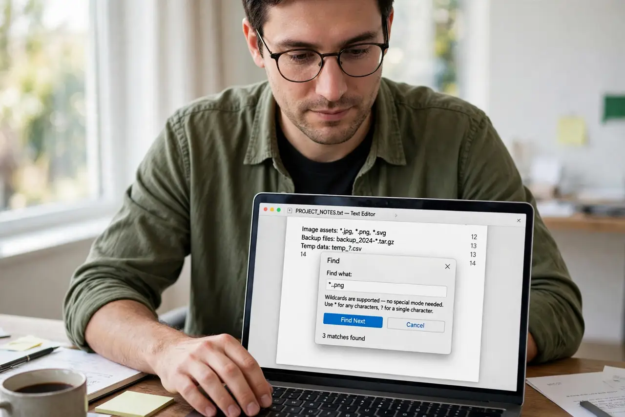 A person performing the first step of the guide: Open Find.