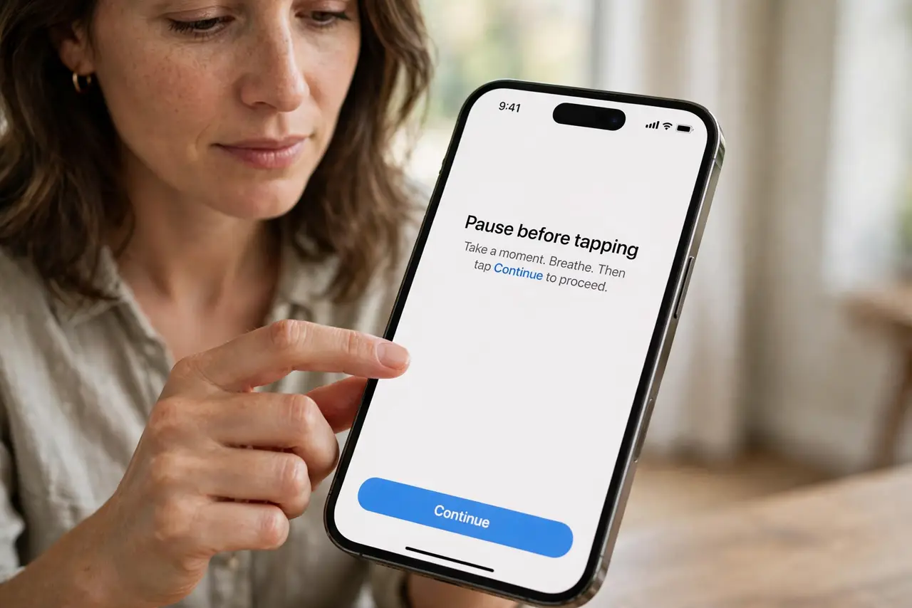 Step 1 in action for Fake Parcel Delivery Texts: Pause before tapping.