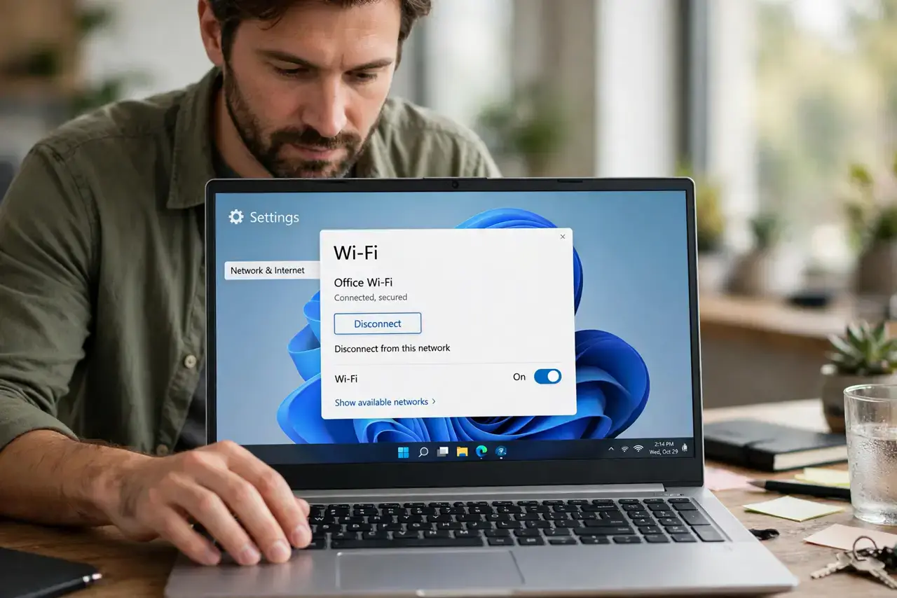 Step 1 in action for 'Your Files Are Encrypted': Disconnect from the network first.