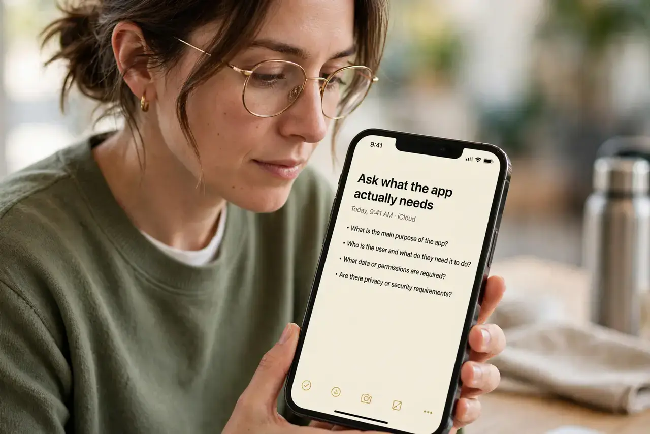 Step 1 in action for Flashlight App Wants Location: Ask what the app actually needs.