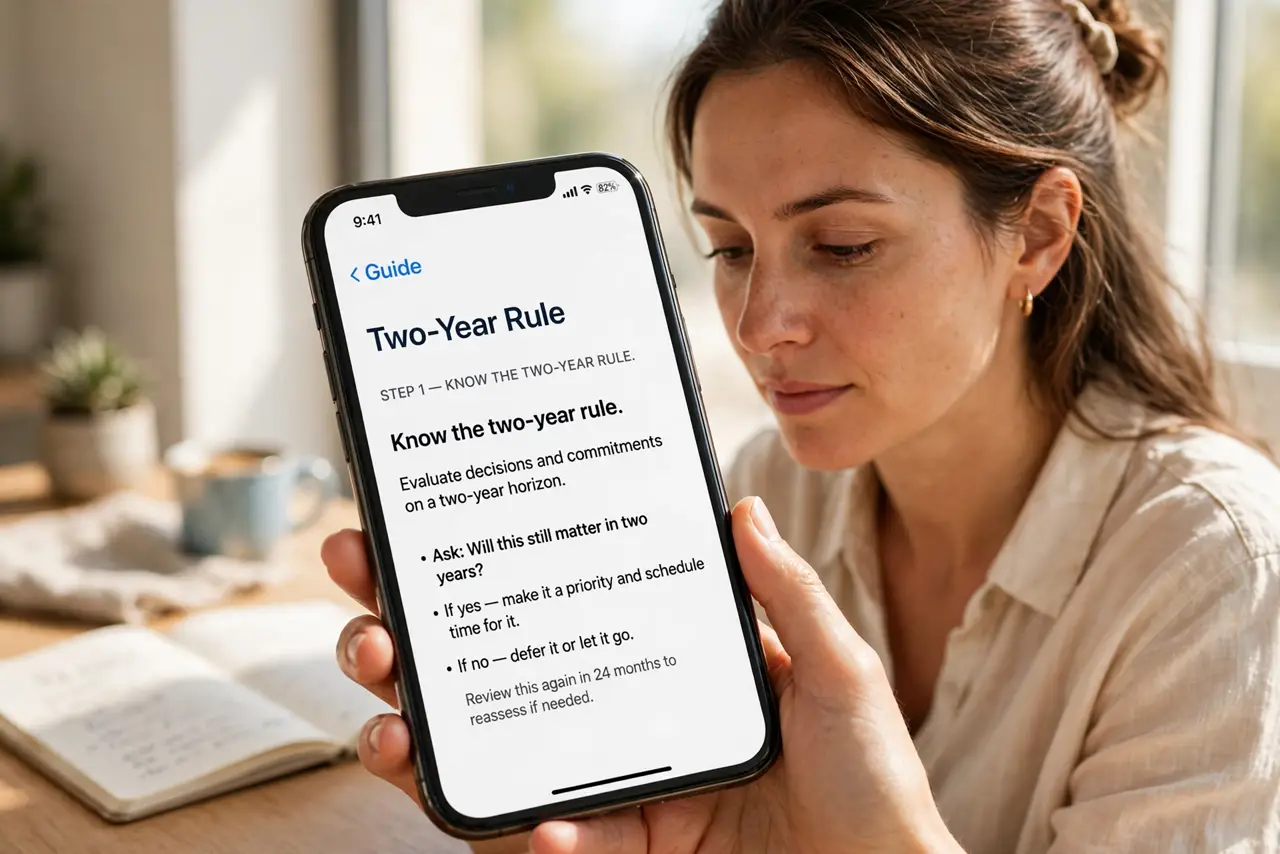 A person doing the guide's first step: Know the two-year rule.