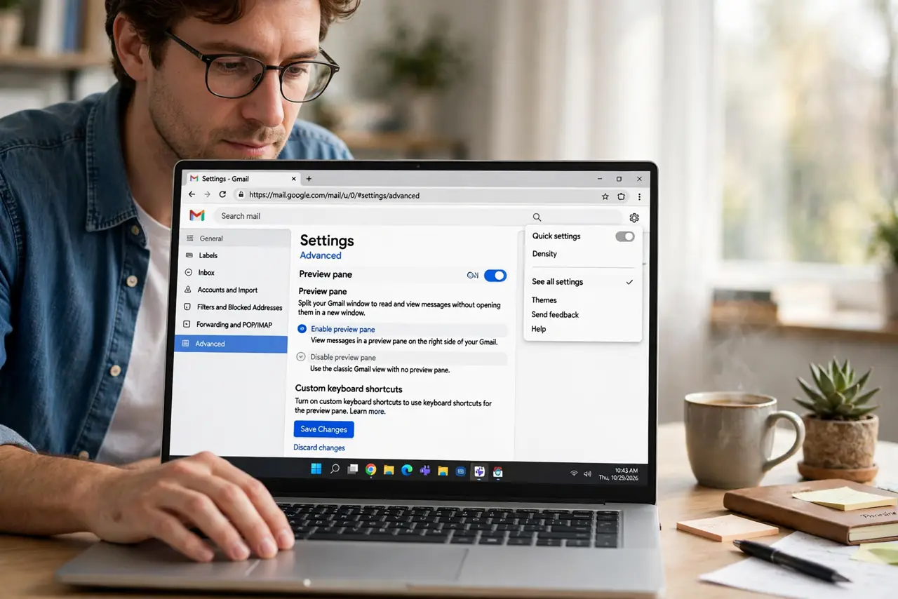 A person performing step 1: Enable it under Advanced.