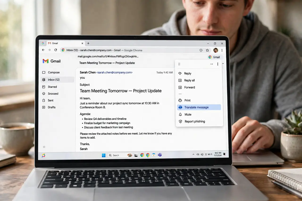 A person performing step 1: Open the message menu.