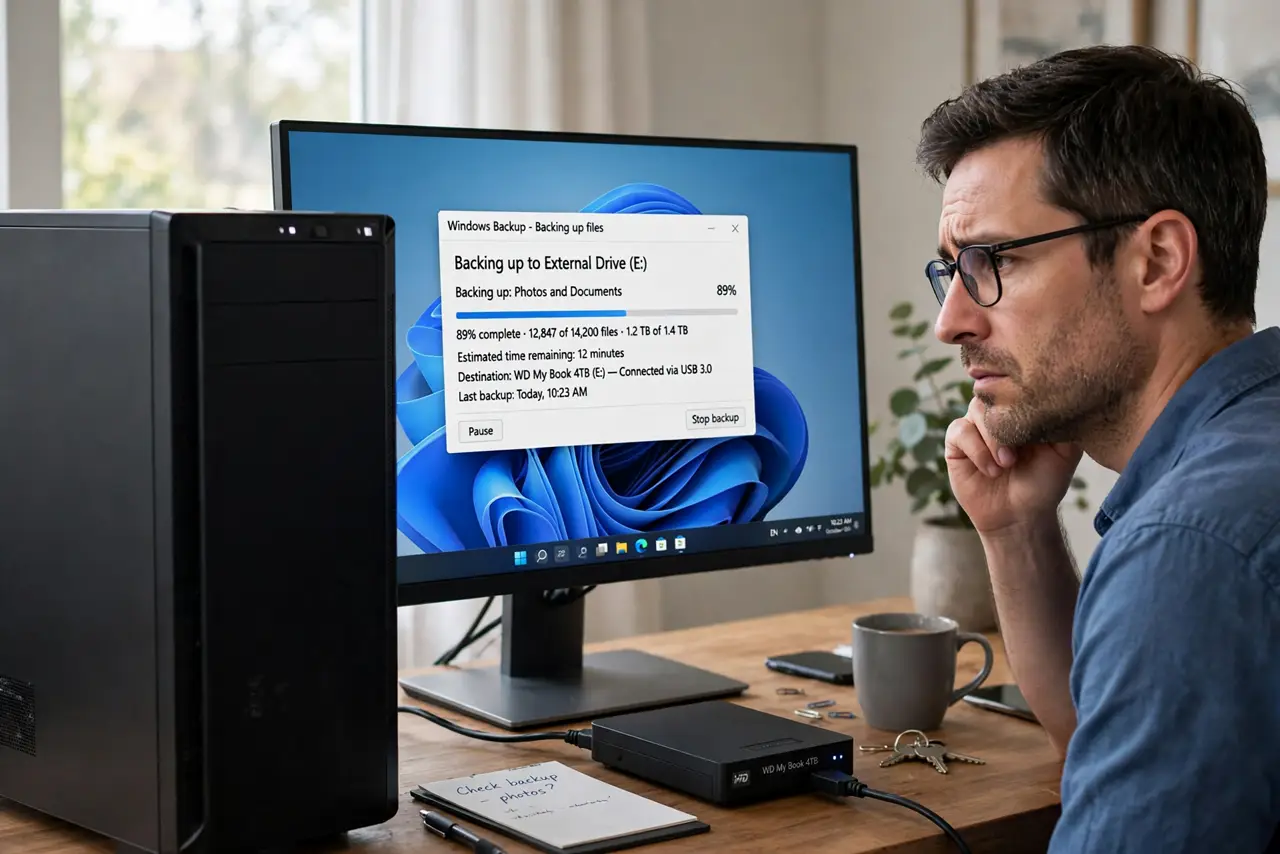 Hard Drive Clicks on Startup? Act Fast, Safely — photo showing the situation described in the guide.