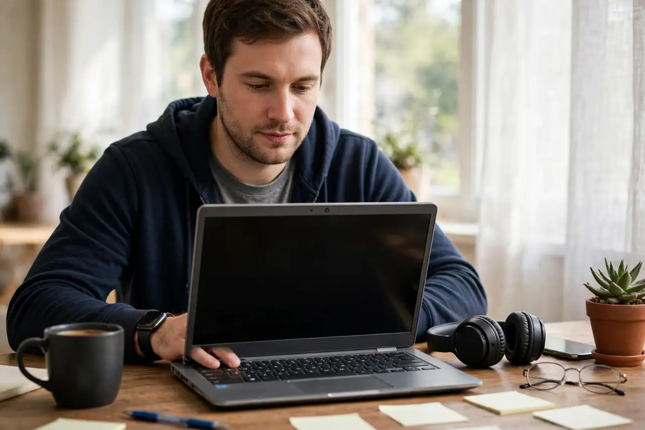 A person doing the guide's first step: Understand what ChromeOS actually runs.