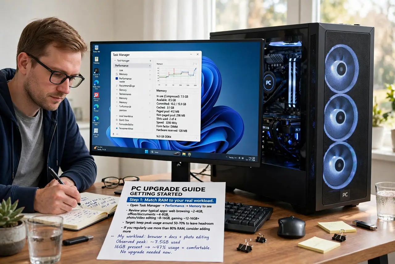 A person doing the guide's first step: Match RAM to your real workload.