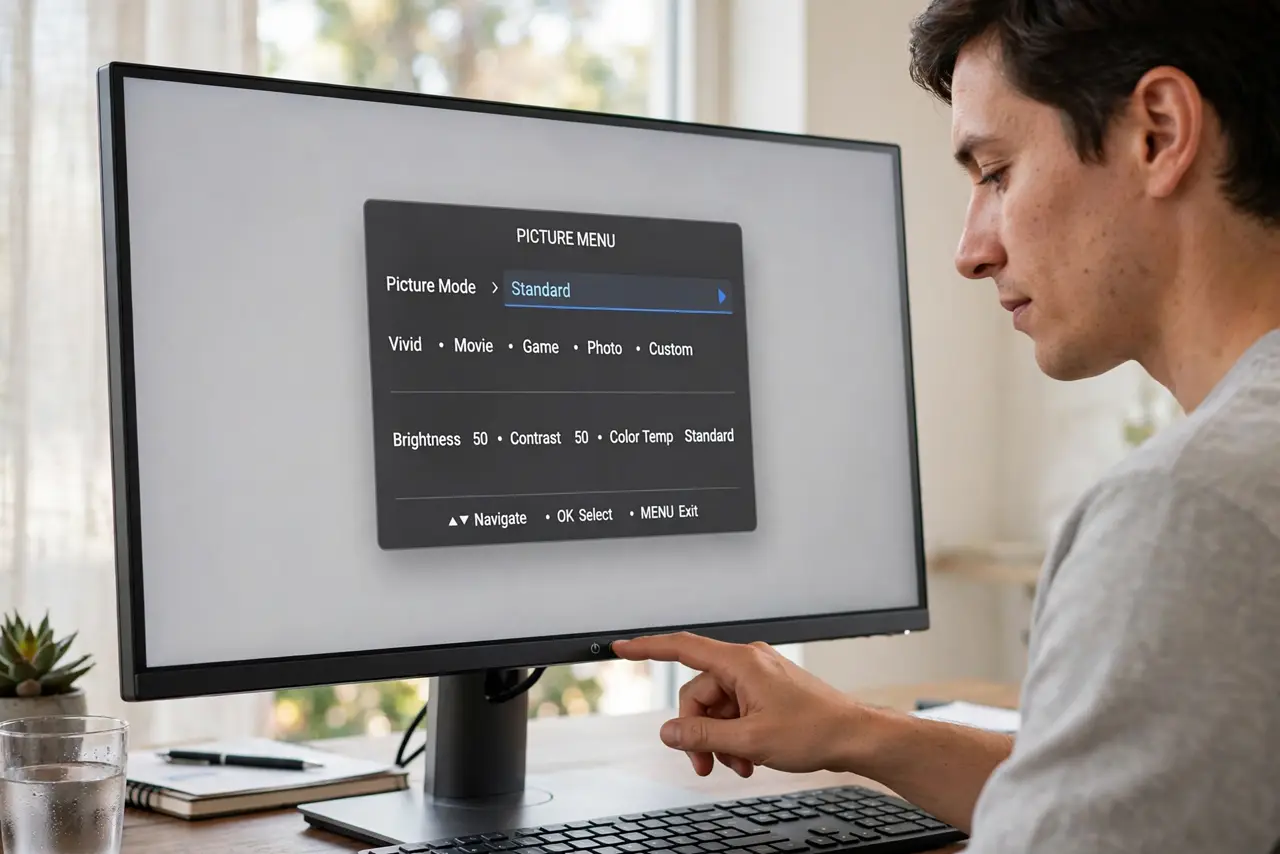 A person carrying out step one: start with the right preset.