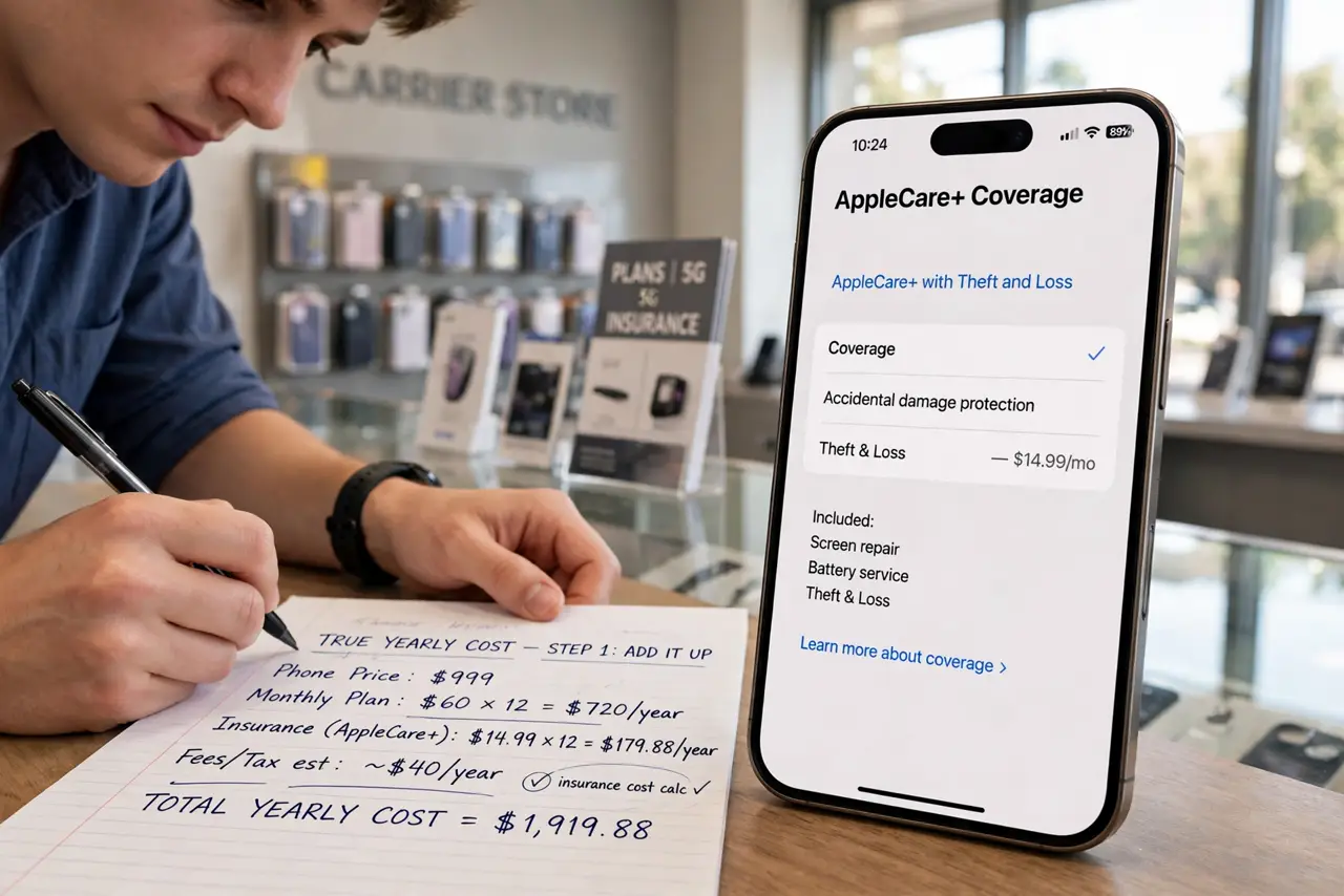 A person carrying out step one: add up the true yearly cost.