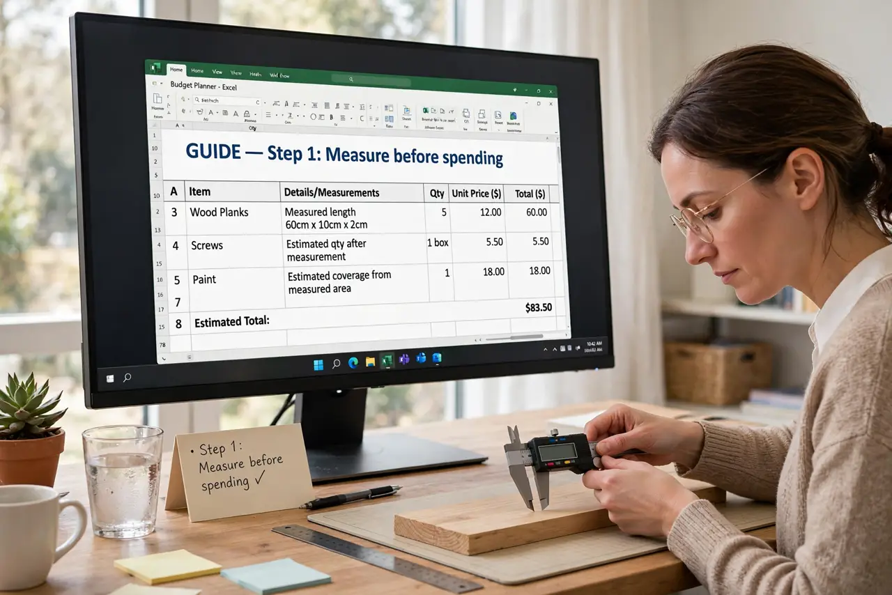 A person doing the guide's first step: Measure before spending.