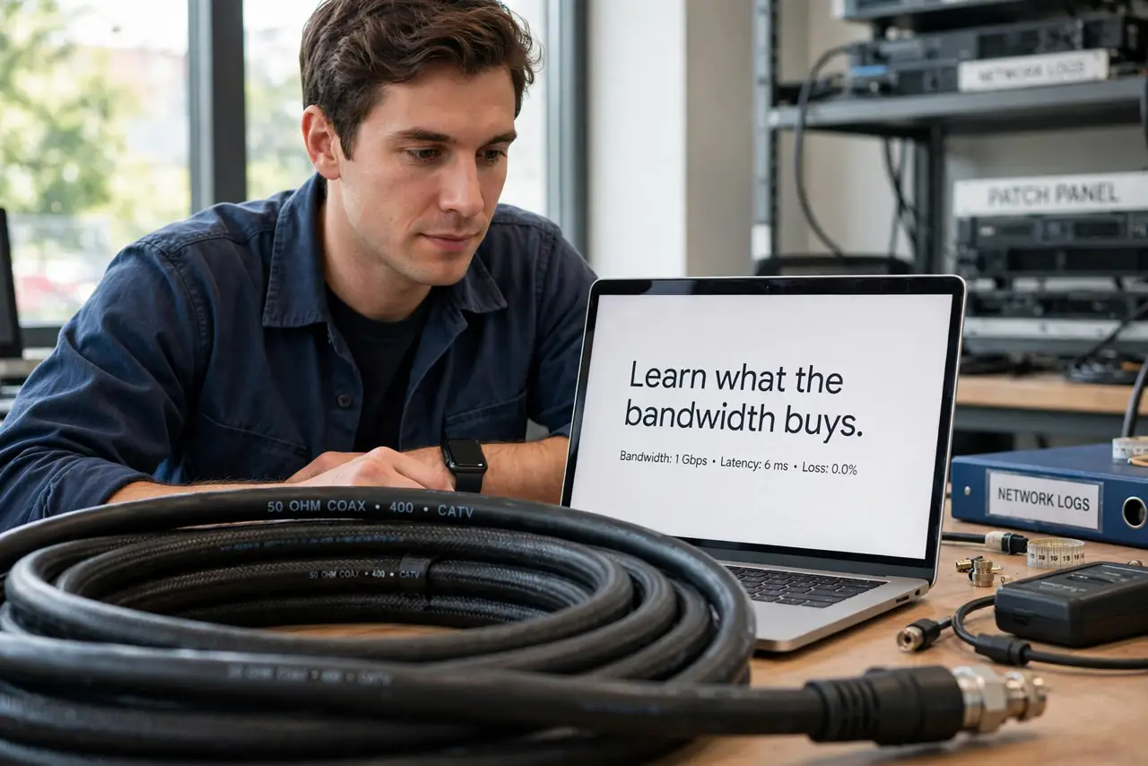 A person calmly performing the guide's first step: Learn what the bandwidth buys.