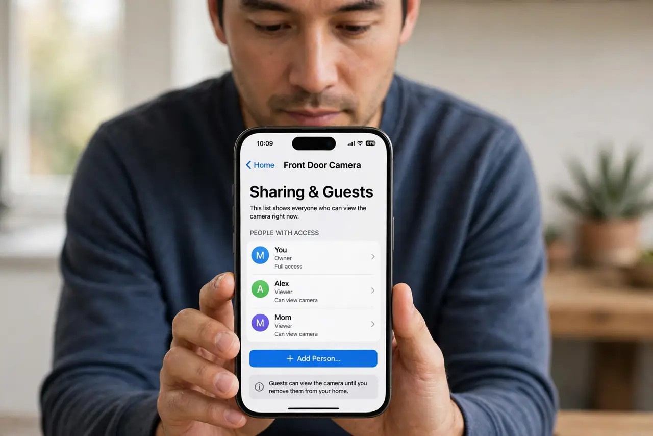 Home Camera View Shared by Mistake? Undo It — step 1 being performed on the device.