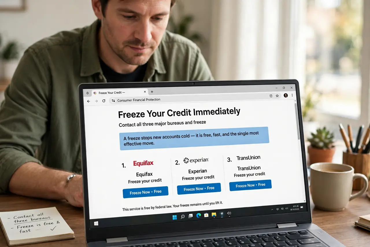 Freeze your credit immediately.