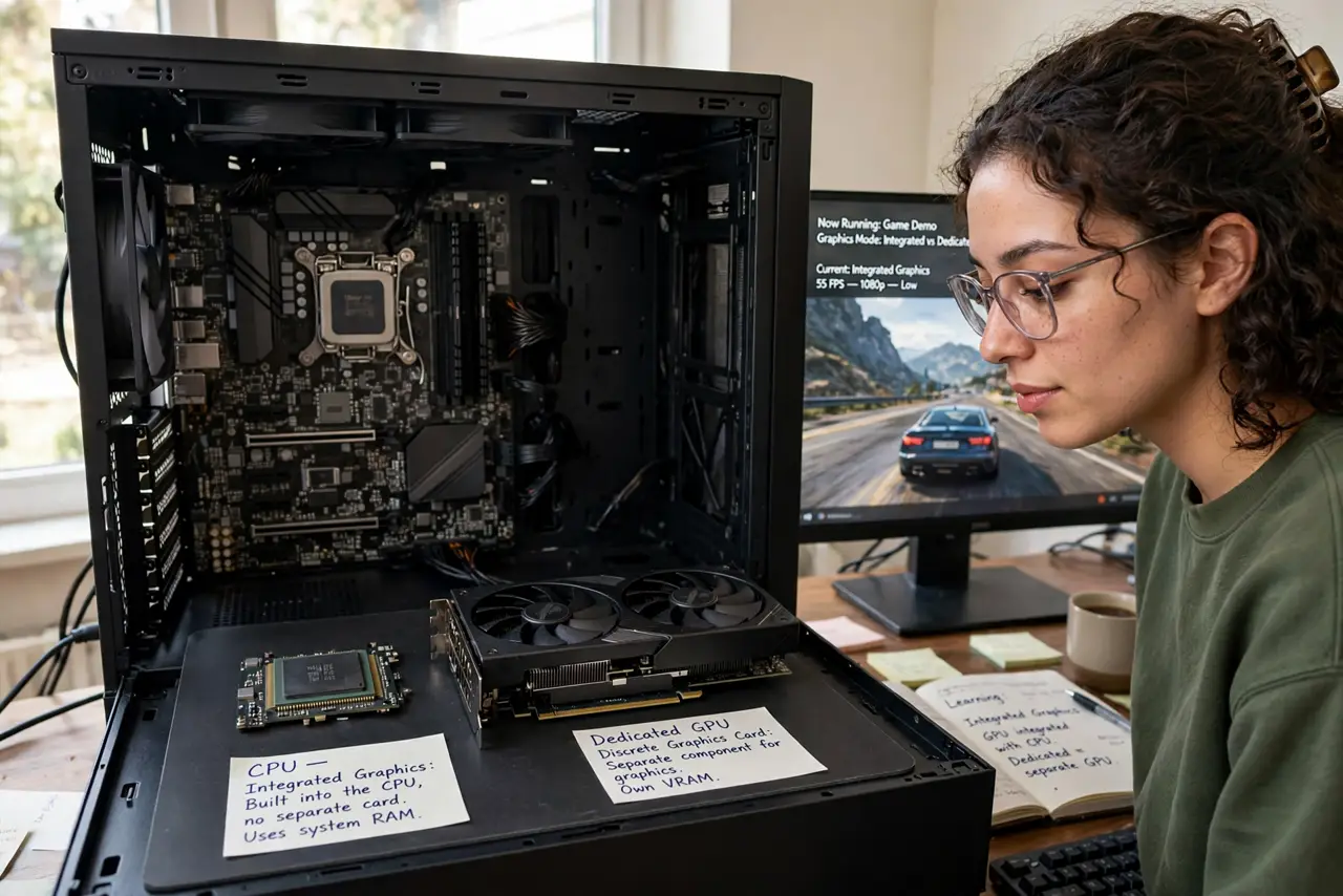 A person performing the first step: Learn what integrated means. The iGPU lives inside your CPU and borrows system RAM.