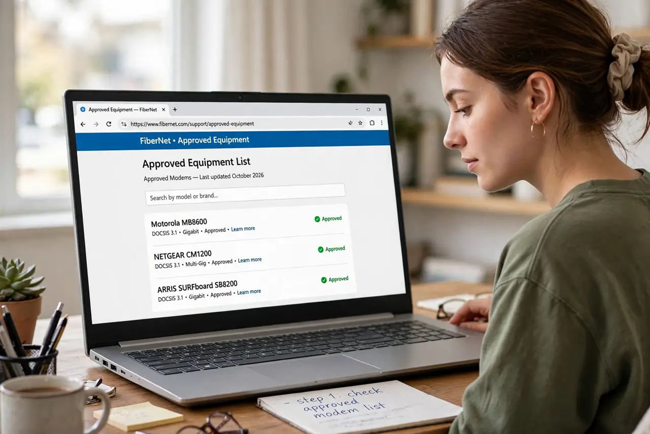 A person carrying out step one: find your provider's list.