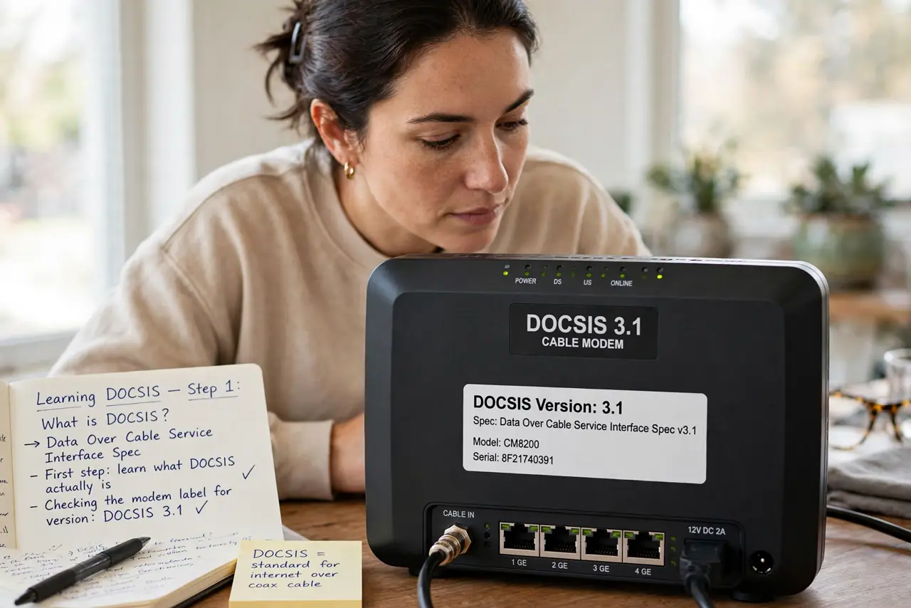 A person carrying out step one: learn what docsis actually is.