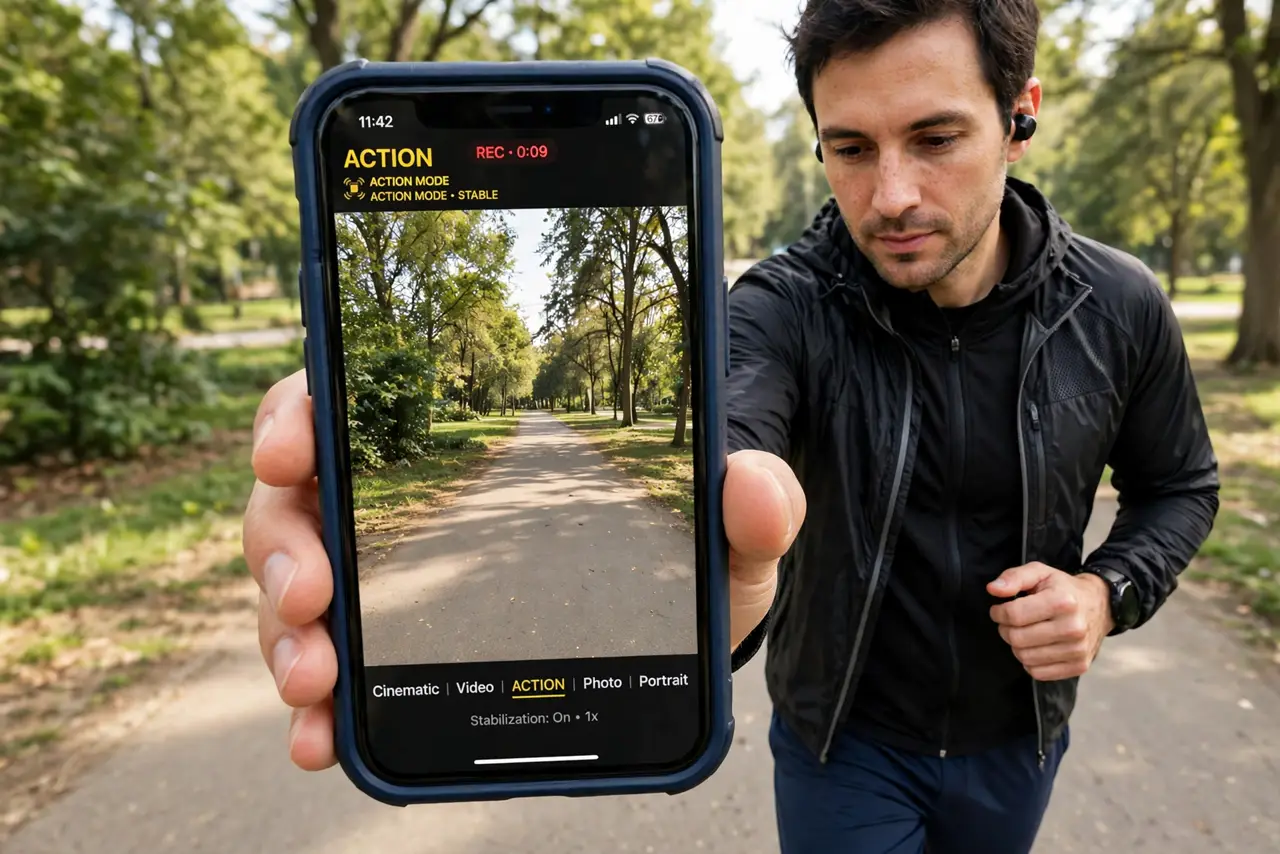 A person carrying out step one: know what action mode actually does.