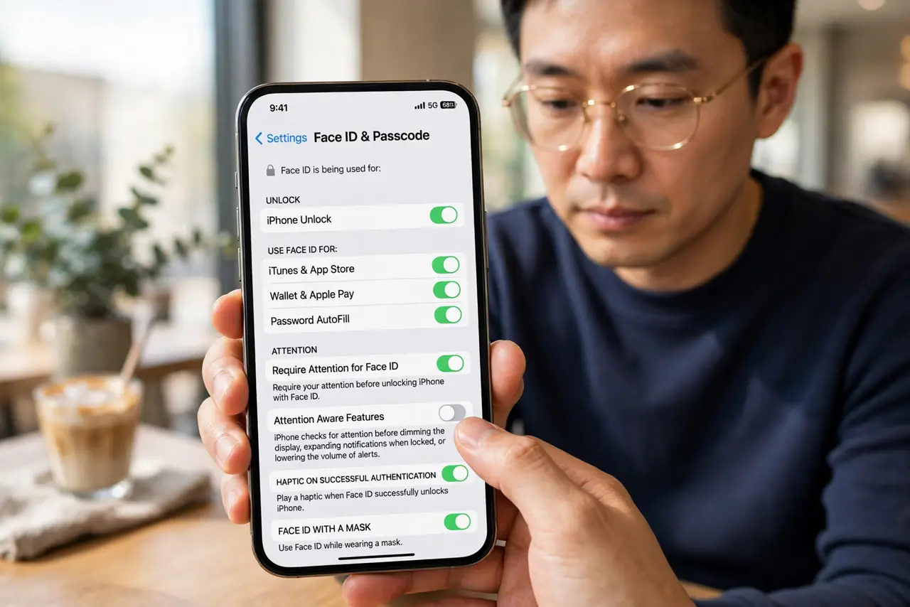 Attention Aware Dims Your Screen Too Fast — step 1 being performed on the device.