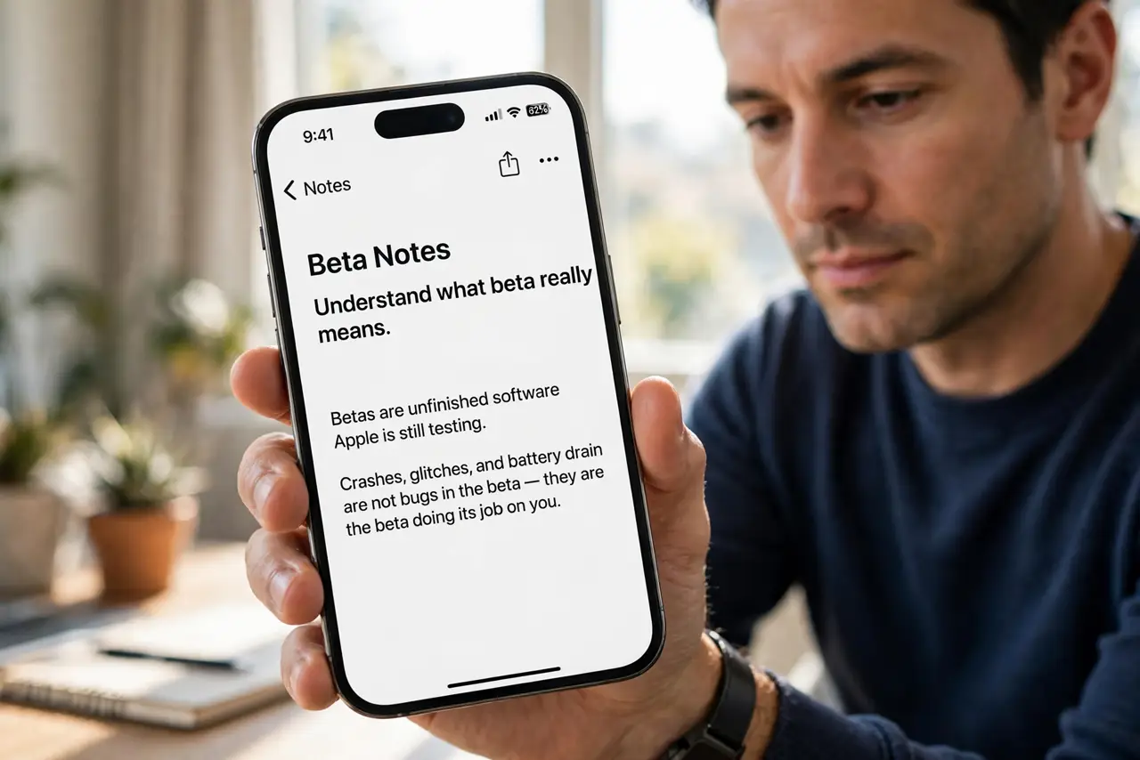 A person performing the first step of the guide: Understand what beta really means.
