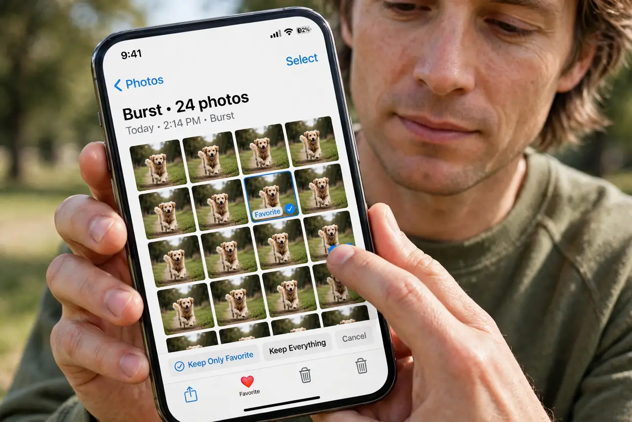 Burst Photos Fill Your iPhone Storage Fast — photo showing the situation described in the guide.